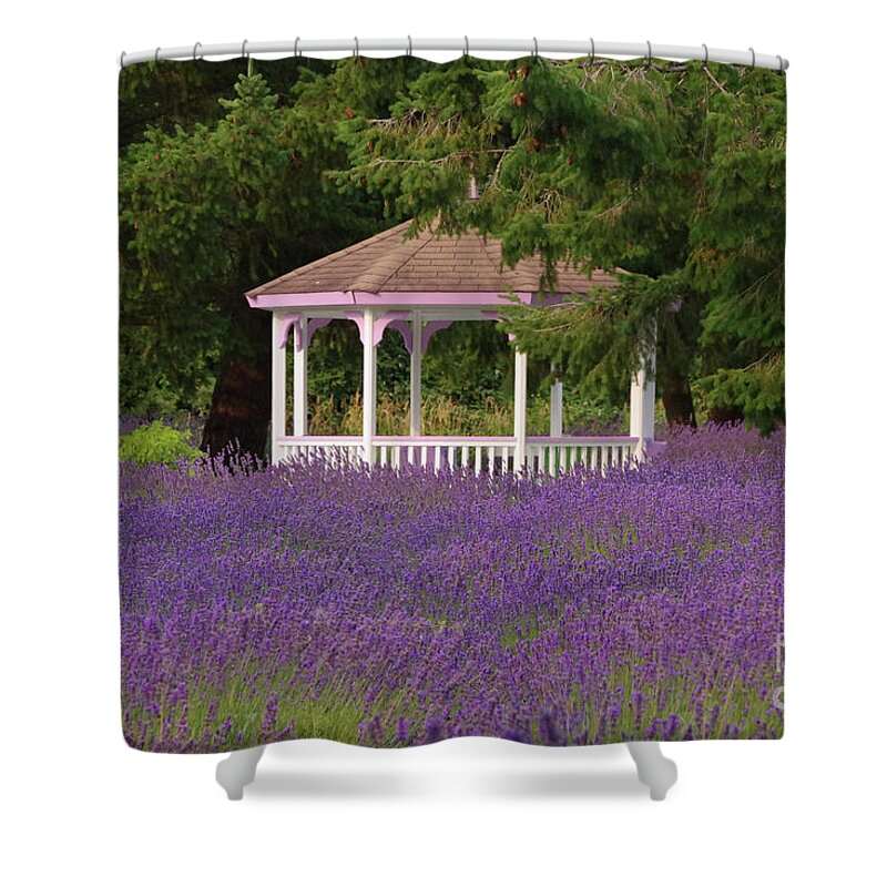 Gazebo Shower Curtain featuring the photograph Lavender Gazebo by Louise Magno