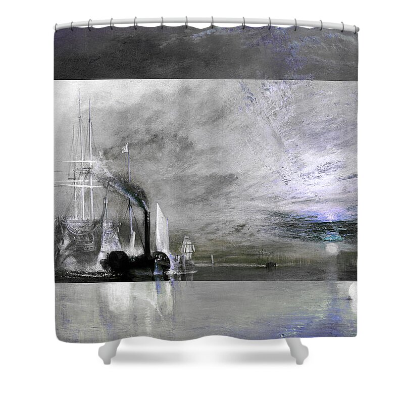 Abstract In The Living Room Shower Curtain featuring the digital art Layered 11 Turner by David Bridburg