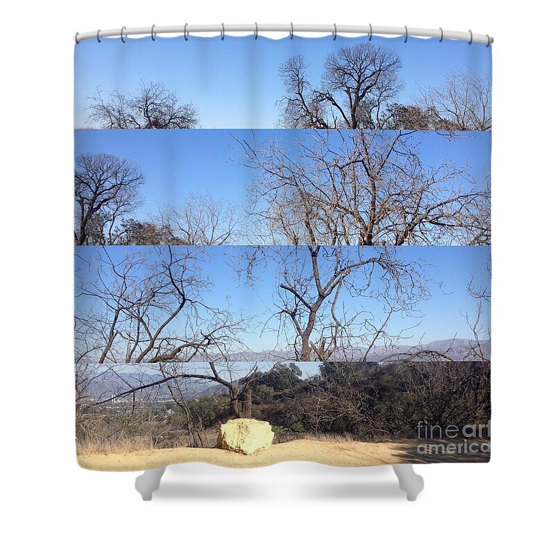 Layered Shower Curtain featuring the photograph Layered Perspectives by Nora Boghossian
