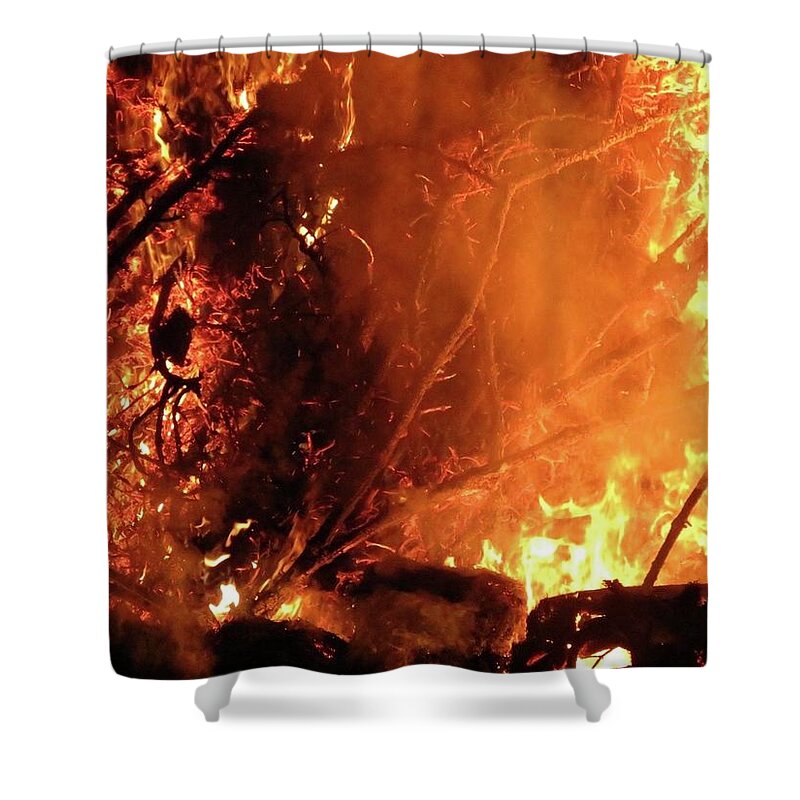 Fire Shower Curtain featuring the photograph Layers below by Azthet Photography