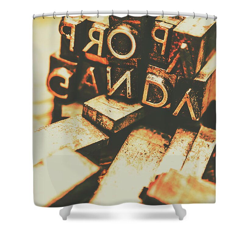 Propaganda Shower Curtain featuring the photograph Layers of lies by Jorgo Photography
