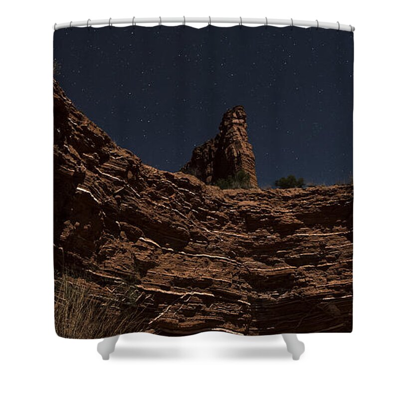 Night Shower Curtain featuring the photograph Layers of Time by Melany Sarafis