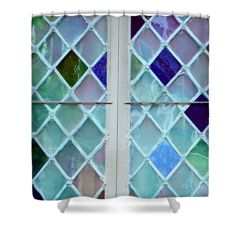Leaded Glass Shower Curtain featuring the photograph Leaded Glass by Corinne Rhode