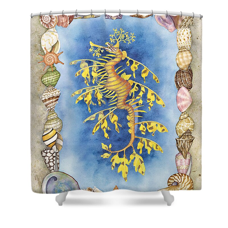 Leafy Sea Dragon Shower Curtain featuring the painting Leafy Sea Dragon by Lucy Arnold