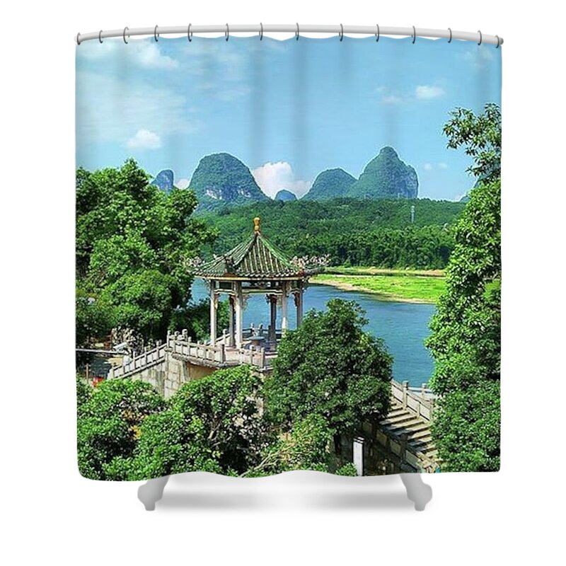 Photography Shower Curtain featuring the photograph A View in Yangshuo by Kelly Santana