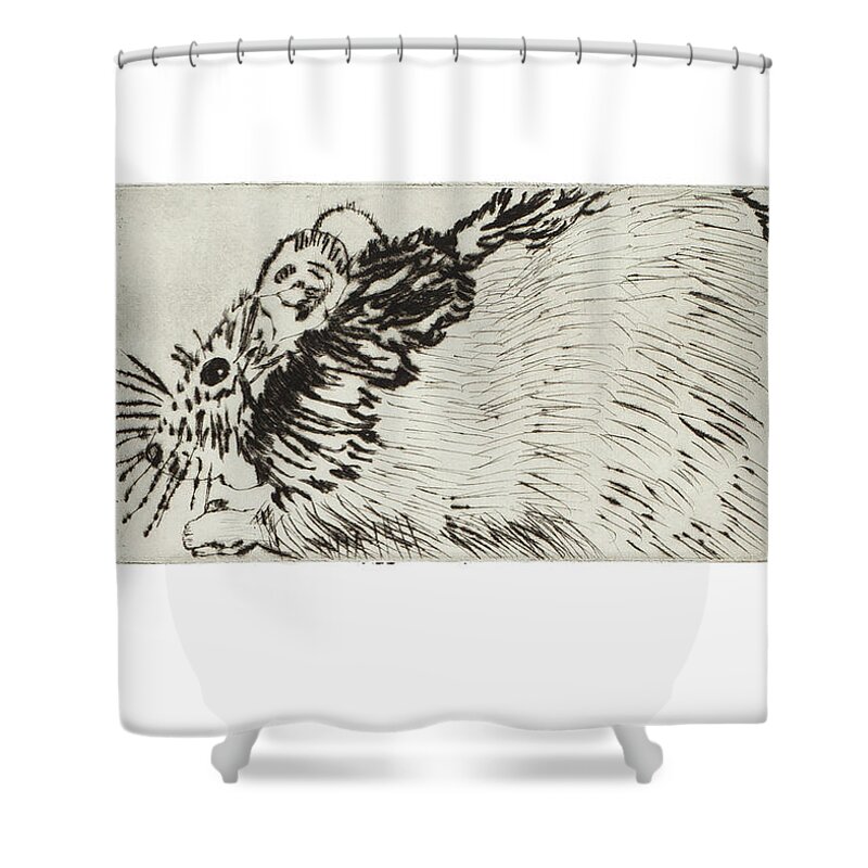 Rat Shower Curtain featuring the drawing Learning to Love Rats More #1 by Dawn Boswell Burke