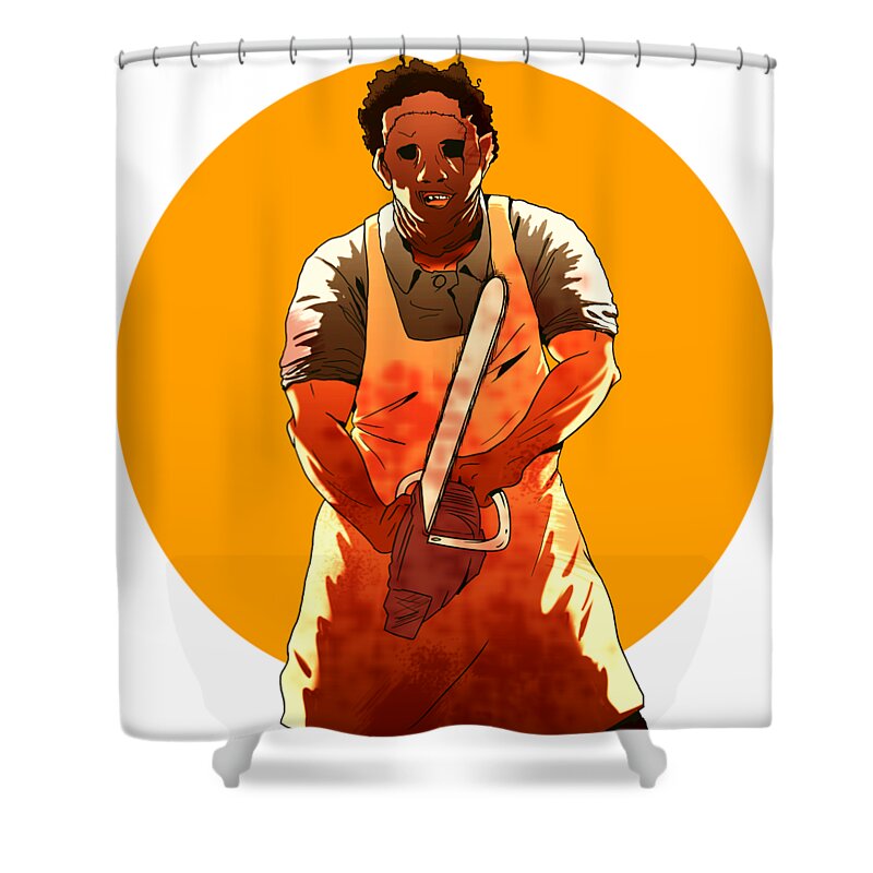 Leatherface Shower Curtain featuring the digital art Leatherface by Jorgo Photography