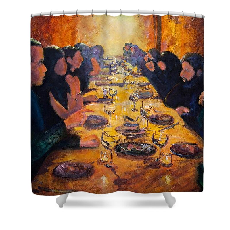 Food Shower Curtain featuring the painting Leftovers by Jason Reinhardt