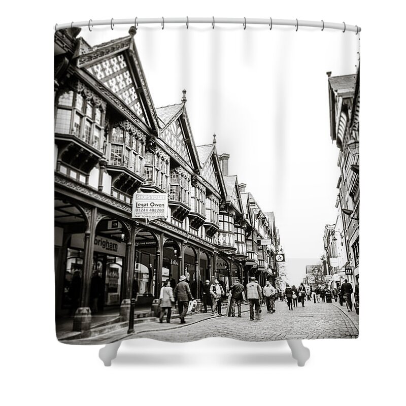 Black And White Shower Curtain featuring the photograph Legat and Owen by Spikey Mouse Photography