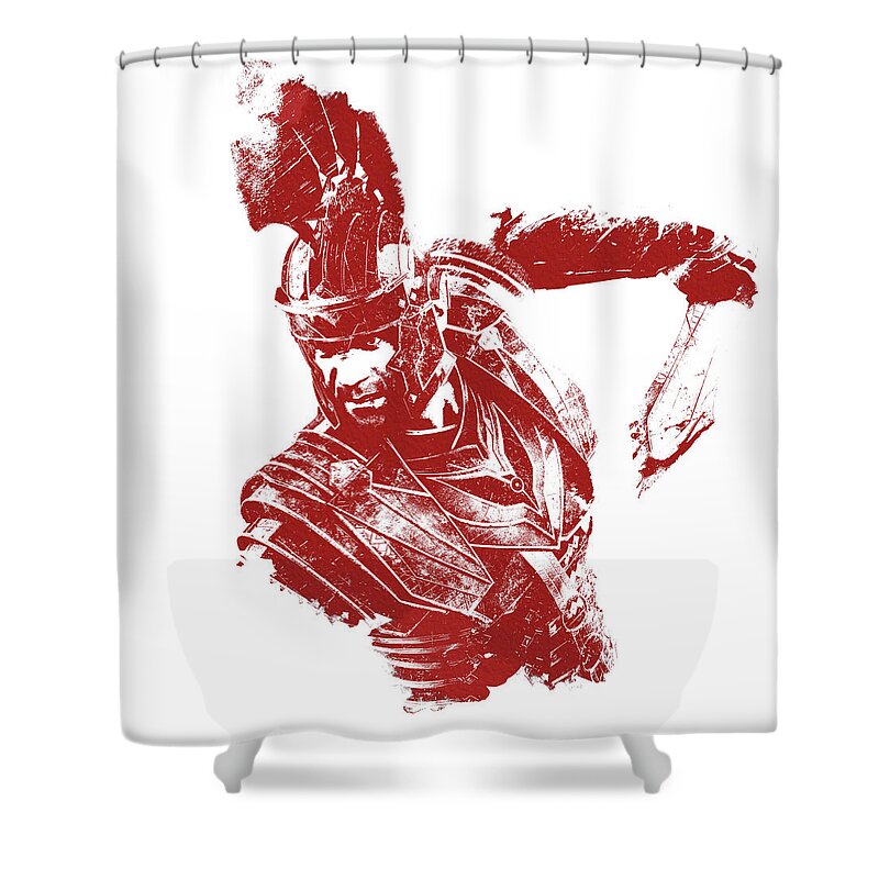 Centurion Shower Curtain featuring the painting Legio Augusta - Fight for the Emperor by AM FineArtPrints