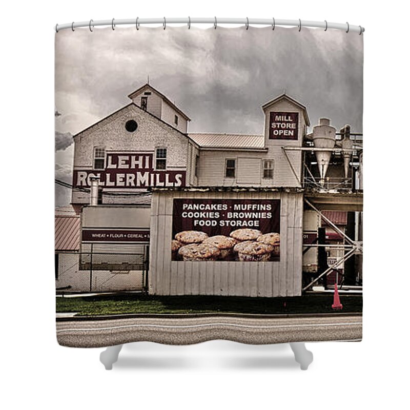 Lehi Roller Mills Shower Curtain featuring the photograph Lehi Roller Mills Vintage by David Simpson