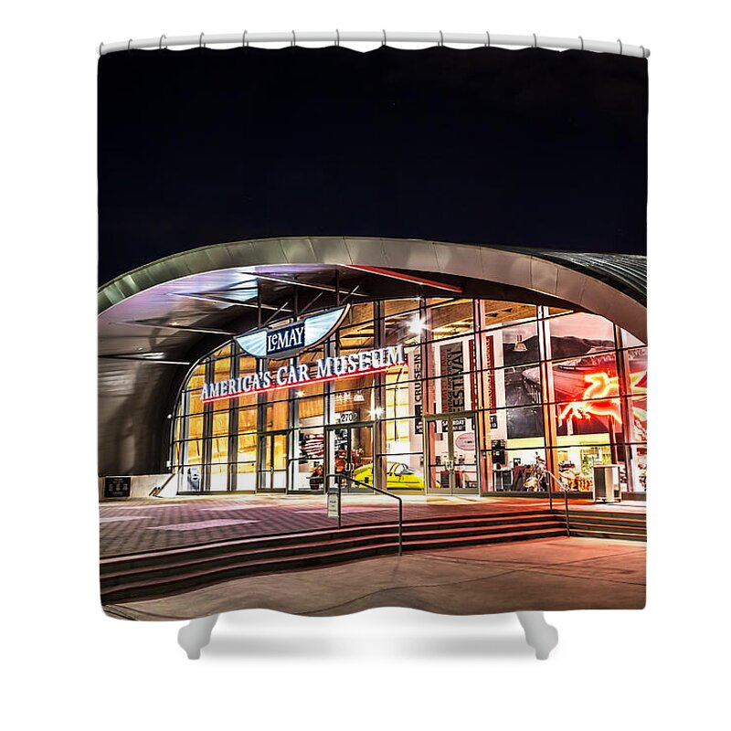 Lemay Shower Curtain featuring the photograph Lemay Car Museum - Night 1 by Rob Green