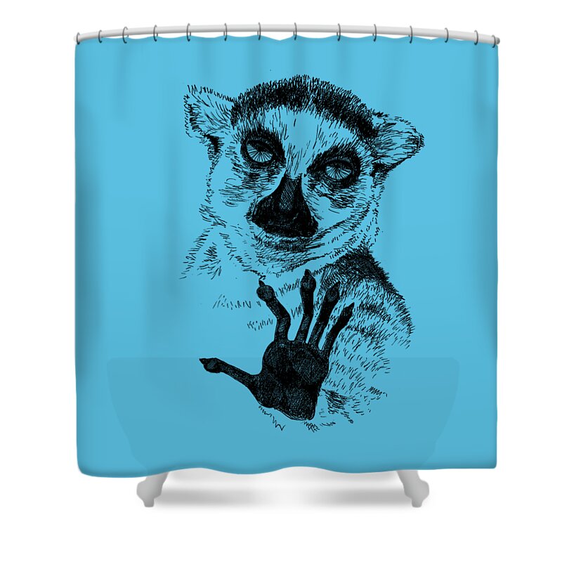 Pets Shower Curtain featuring the painting Lemur by Masha Batkova