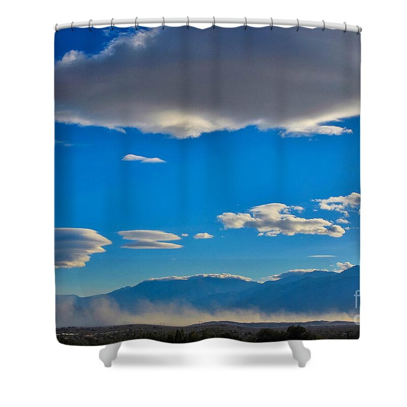 Lenticular Cloud Shower Curtain featuring the photograph LenTicuLaR Arrival by Angela J Wright