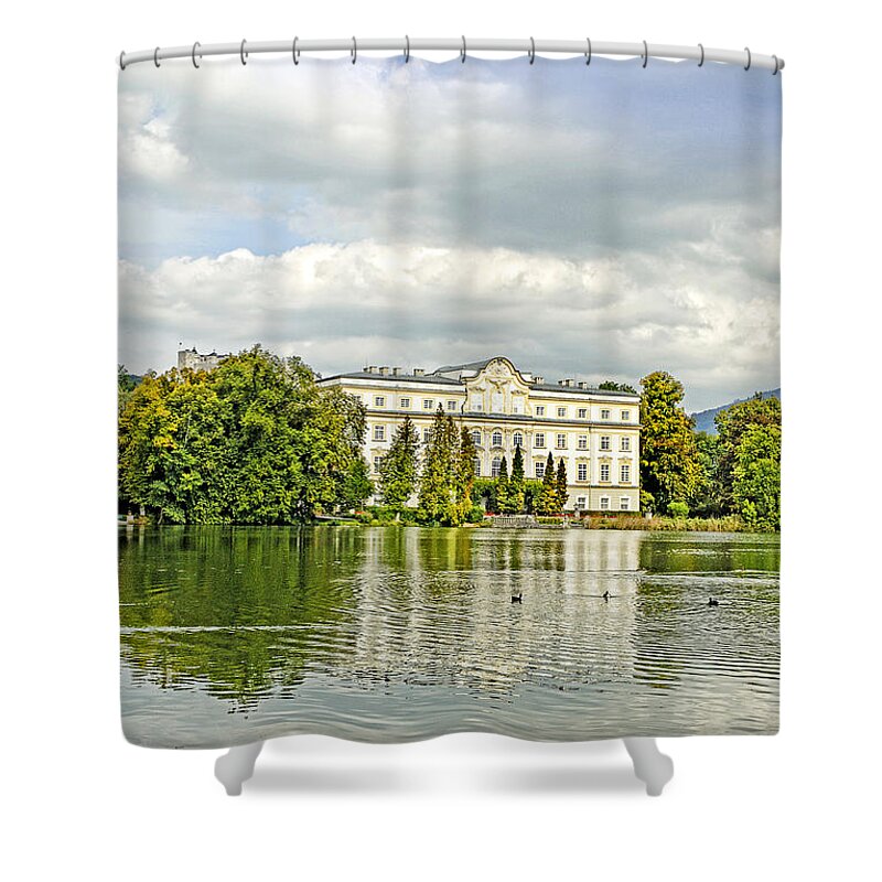 Austria Shower Curtain featuring the photograph Leopoldskron echoes to the Sound of Music by Brenda Kean