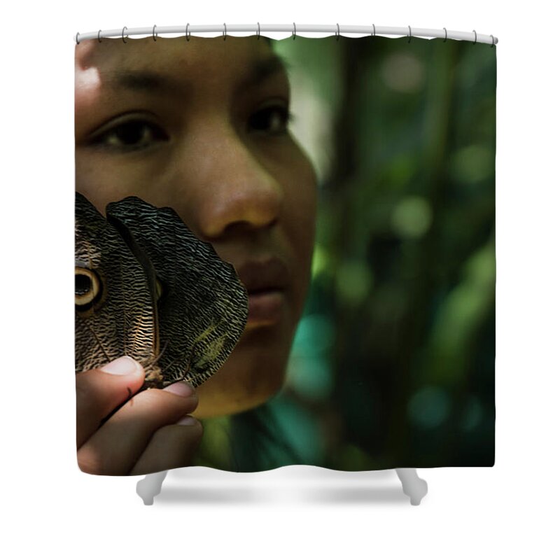 Moth Shower Curtain featuring the photograph Lepidoptera Lecture by Jessica Levant