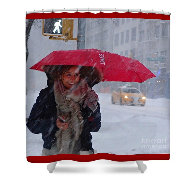 Spirit Of New York Shower Curtain featuring the photograph L Esprit de New York - Winter in New York by Miriam Danar