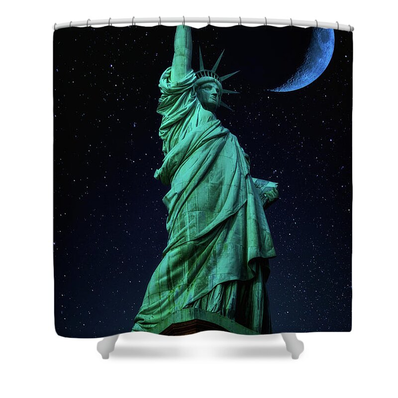 Moon Shower Curtain featuring the photograph Let Freedom Ring by Darren White