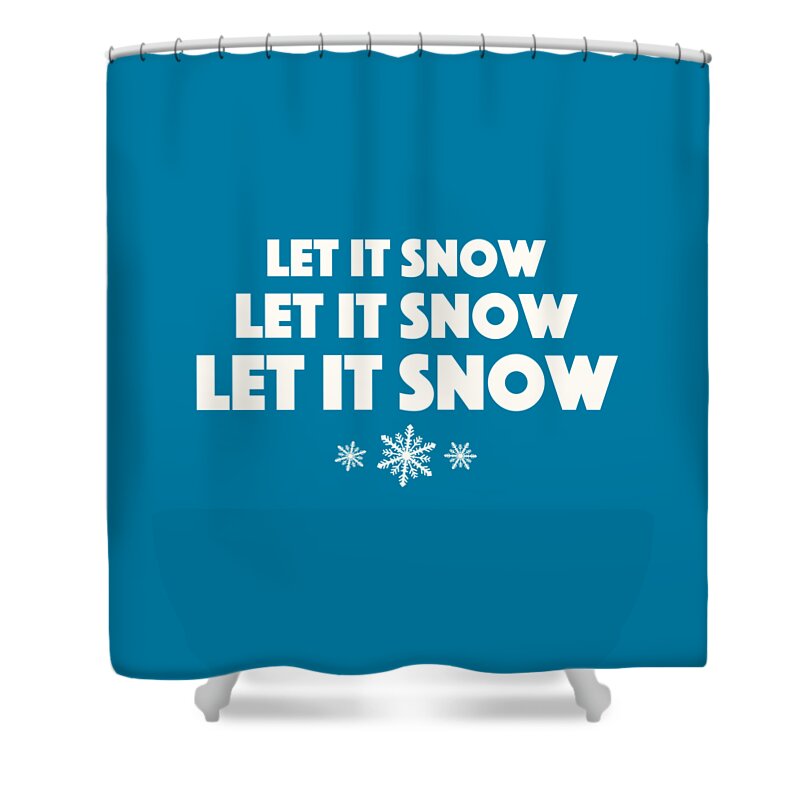 Let It Snow Shower Curtain featuring the digital art Let It Snow With Snowflakes by Hermes Fine Art