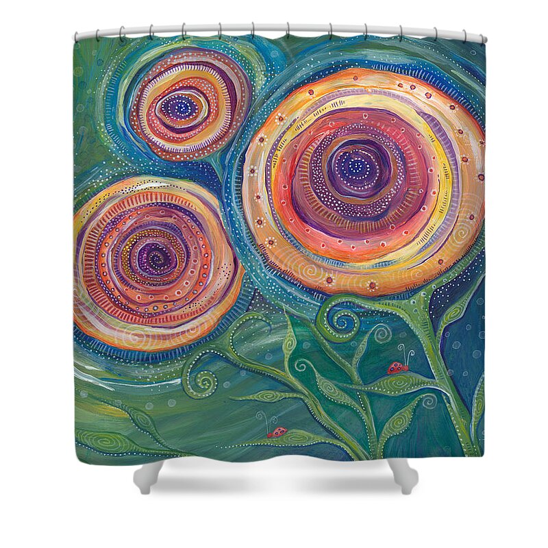 Flowers Shower Curtain featuring the painting Be the Light by Tanielle Childers