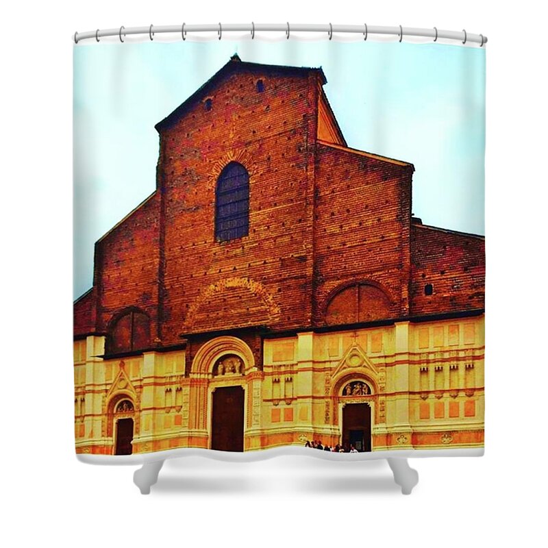 San Petronio Basilica Shower Curtain featuring the photograph San Petronio Basilica by Loly Lucious