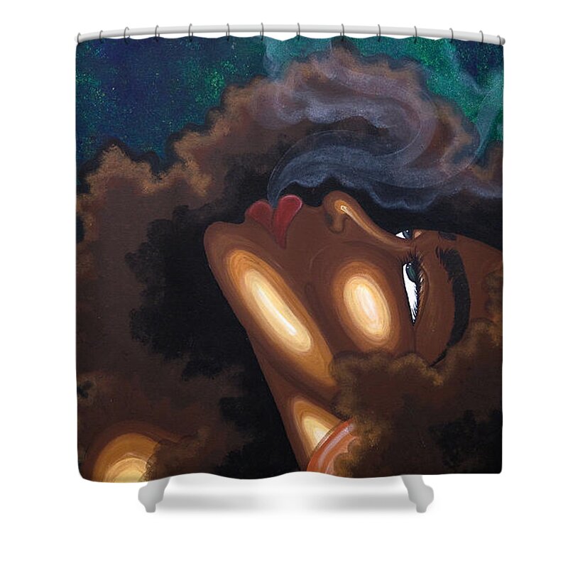 Aliya Michelle Shower Curtain featuring the painting Letting Go by Aliya Michelle