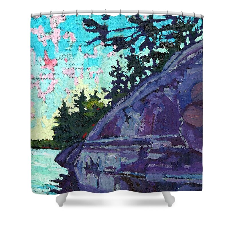 Morning Shower Curtain featuring the painting Levels by Phil Chadwick