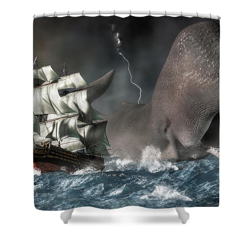 Leviathan Shower Curtain featuring the digital art Leviathan by Daniel Eskridge