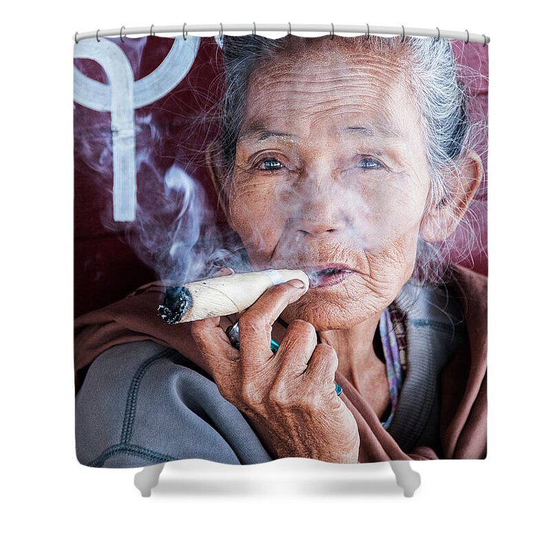 Asia Shower Curtain featuring the photograph Liberated. by Usha Peddamatham