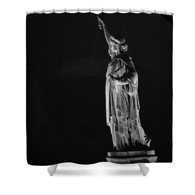 Statue Of Liberty Shower Curtain featuring the photograph Liberty #1 by Dennis Richardson