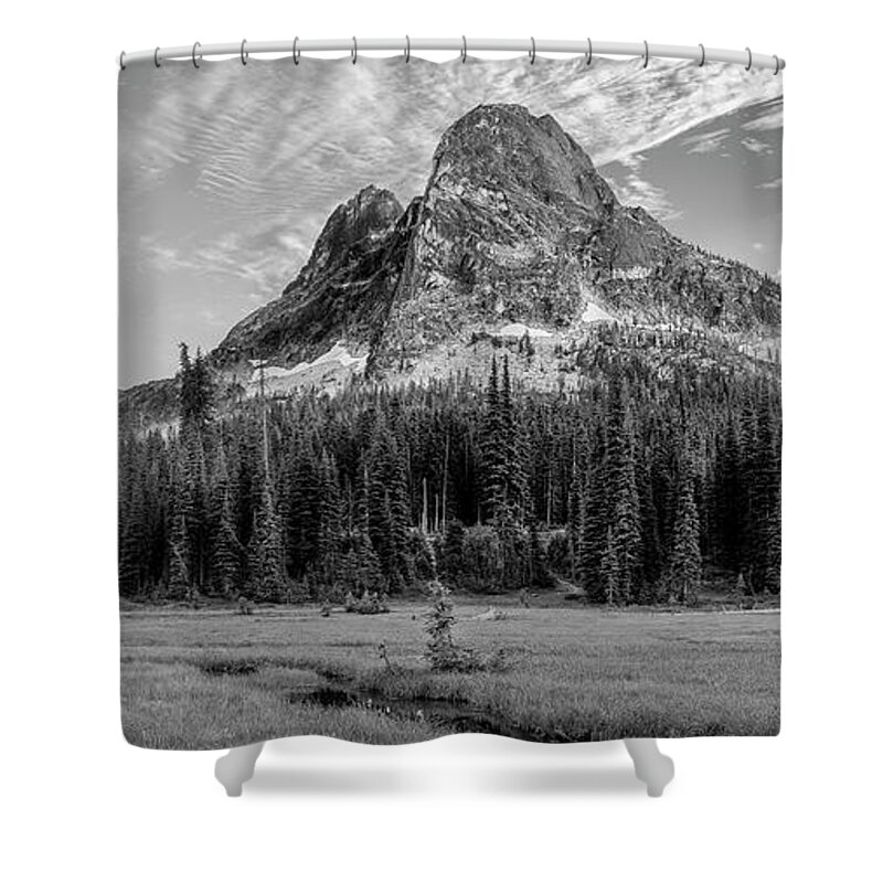 North Cascades National Park Shower Curtain featuring the photograph Liberty Mountain at Sunset by Jon Glaser