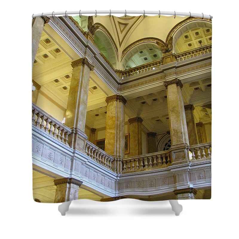 Milwaukee Shower Curtain featuring the photograph Library 7 by Anita Burgermeister