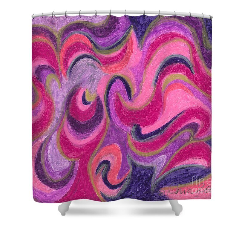 Abstract Art Shower Curtain featuring the painting Life Energy by Ania M Milo
