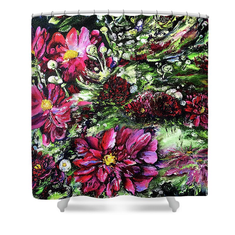 Flowers Shower Curtain featuring the painting Life in a Bloom Field by Terry R MacDonald
