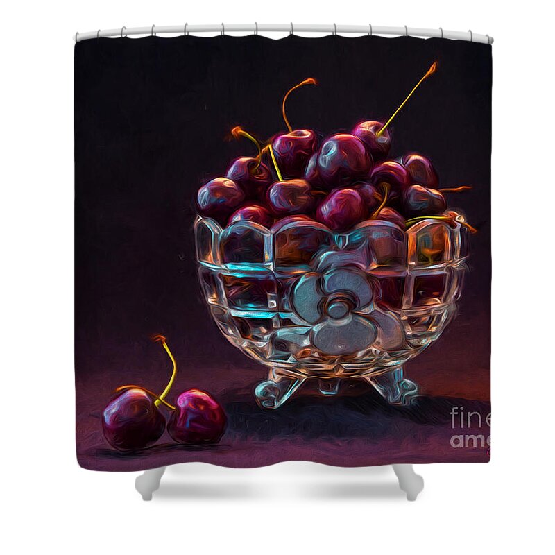 Cherries Shower Curtain featuring the photograph Life is a Bowl of Cherries by Sue Karski