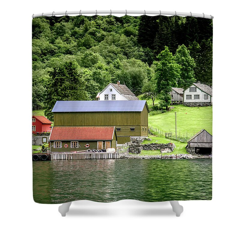 Europe Shower Curtain featuring the photograph Life on a Fjord by KG Thienemann