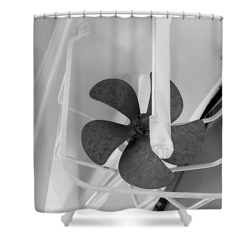 Photo For Sale Shower Curtain featuring the photograph Lifeboat Propeller by Robert Wilder Jr