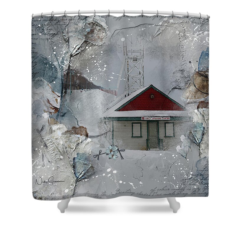 Toronto Shower Curtain featuring the digital art Lifeguard Station by Nicky Jameson