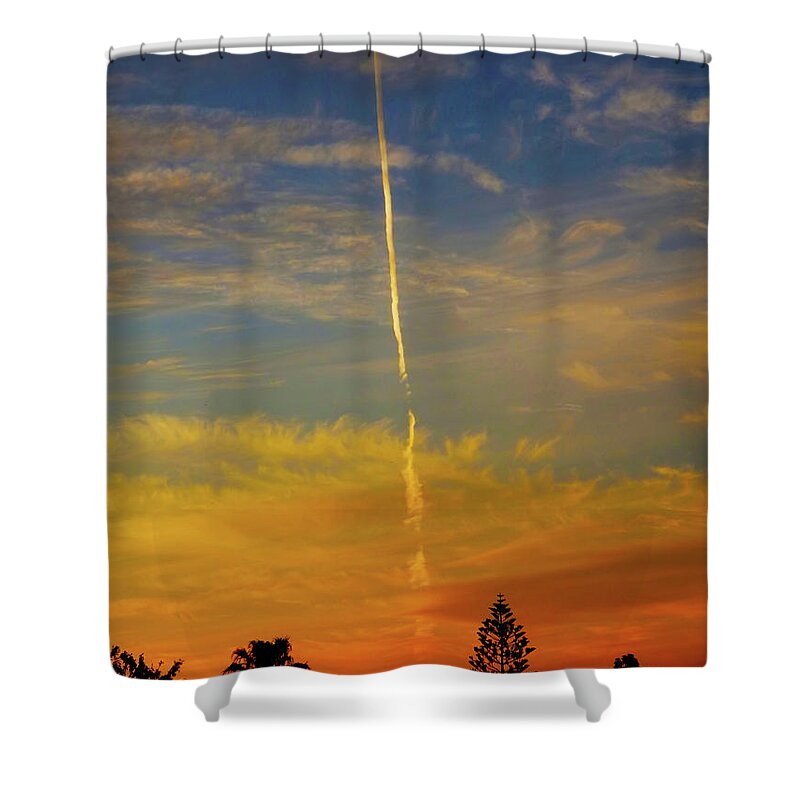 Sunset Shower Curtain featuring the photograph Lift Off by Mark Blauhoefer