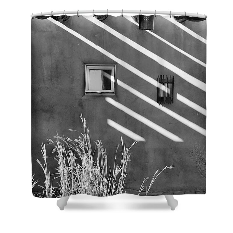 Adobe Shower Curtain featuring the photograph Light and Shadow by Jacqui Binford-Bell