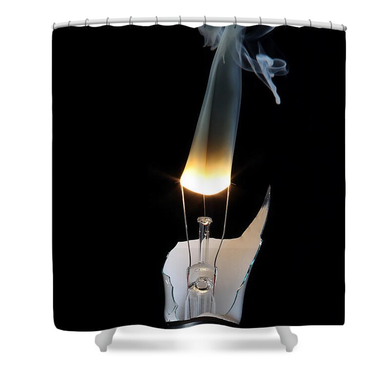 Bulb Shower Curtain featuring the photograph Light and Smoke by Robert Och