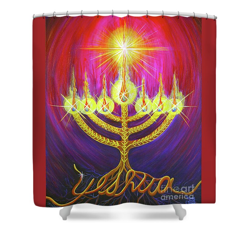 Light Of Life Shower Curtain featuring the painting Light of Life by Nancy Cupp