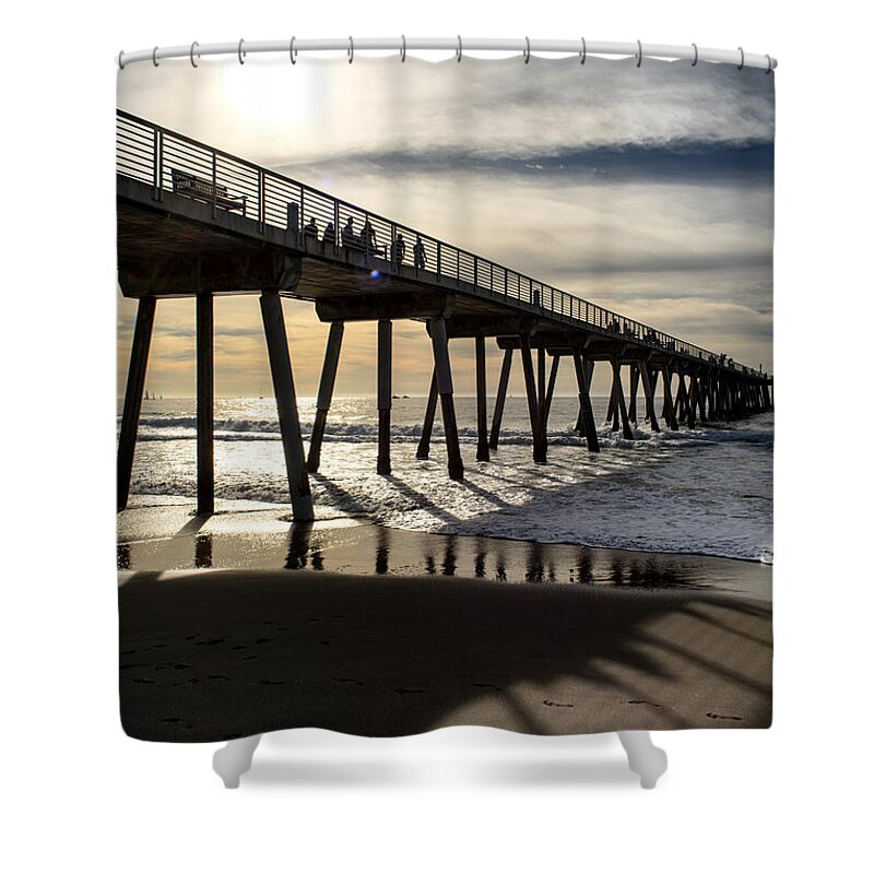 Pier Shower Curtain featuring the photograph Light of the Pier by Michael Hope