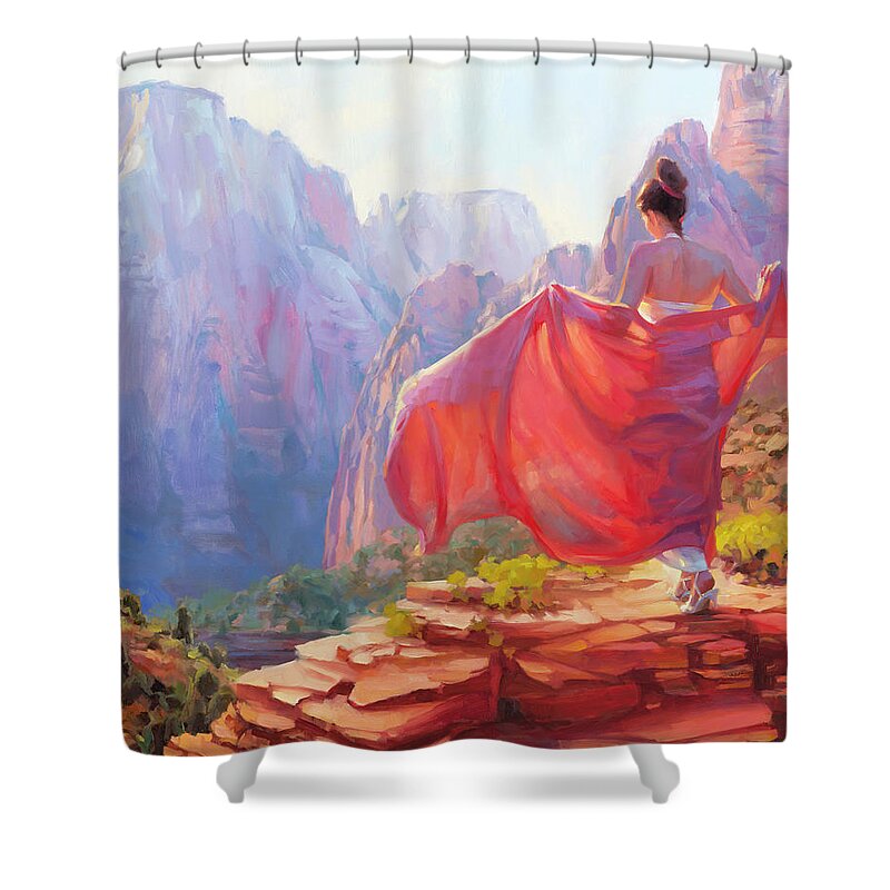 Zion Shower Curtain featuring the painting Light of Zion by Steve Henderson