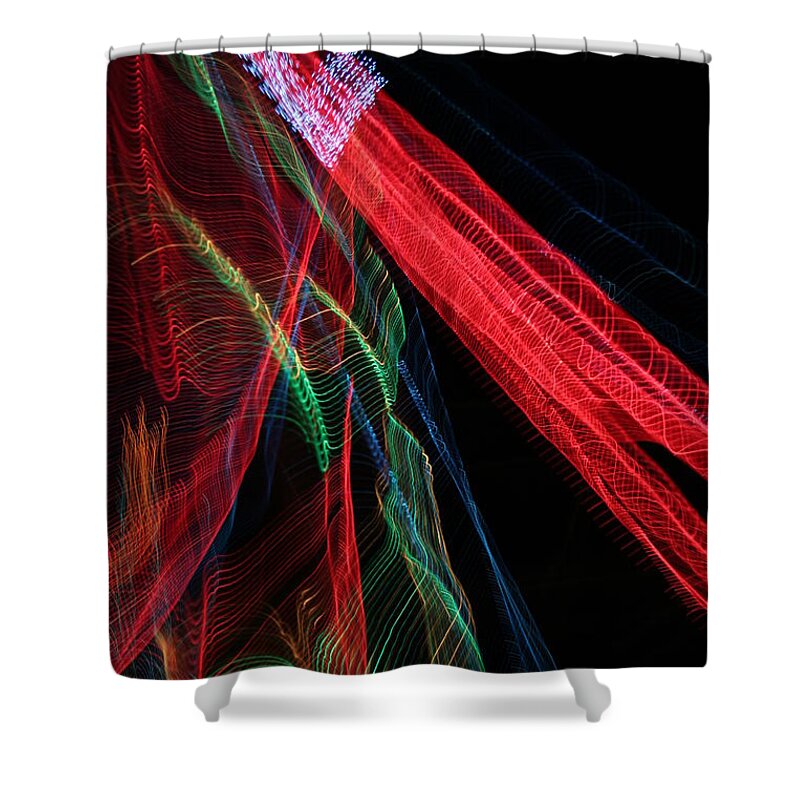Christmas Shower Curtain featuring the photograph Light Ribbons by Ric Bascobert