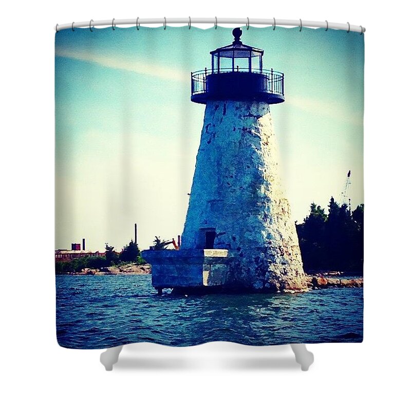 Lighthouse Shower Curtain featuring the photograph Lighthouse by Kate Arsenault 