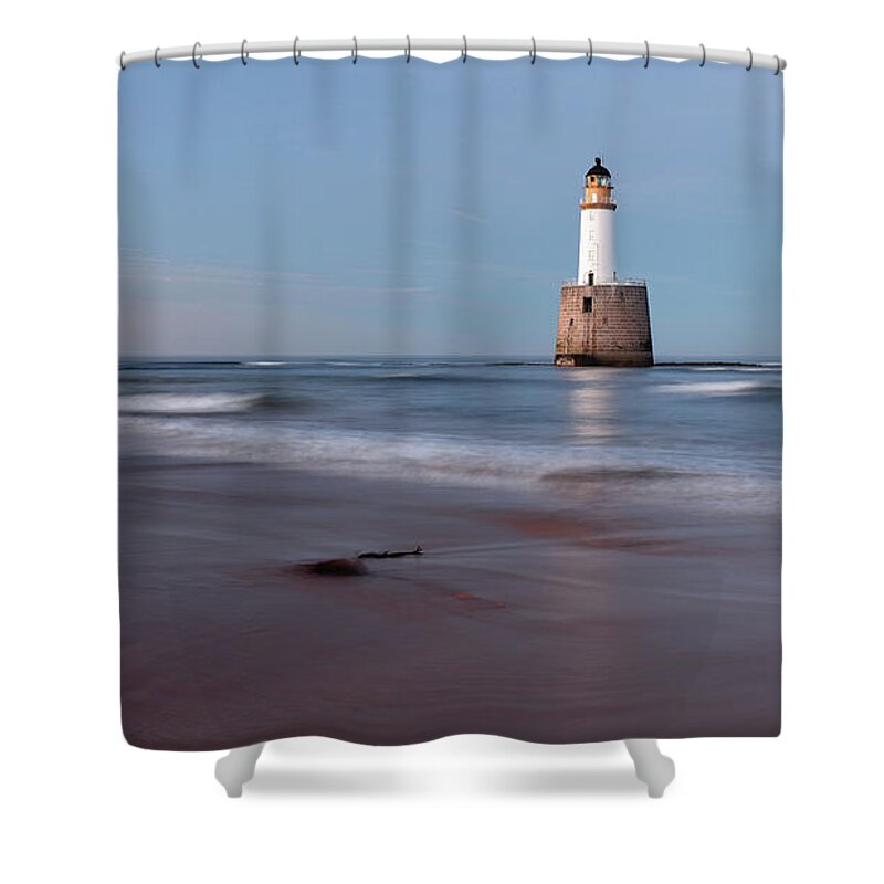 Rattray Head Lighthouse Shower Curtain featuring the photograph Lighthouse by Grant Glendinning
