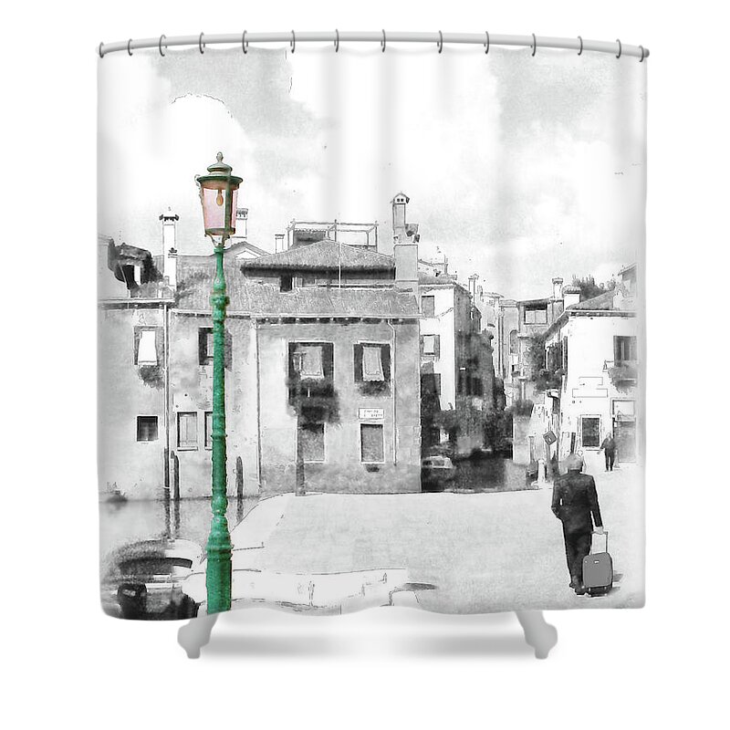 Selective Color Shower Curtain featuring the photograph Lighting the Way by Mariarosa Rockefeller