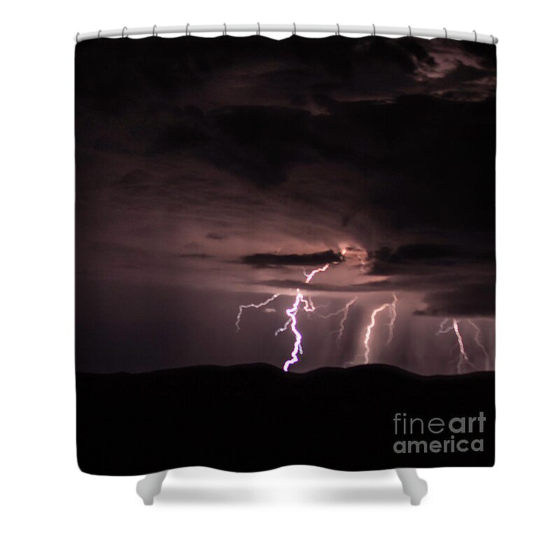 Lightning Shower Curtain featuring the photograph Lightning by Mark Jackson
