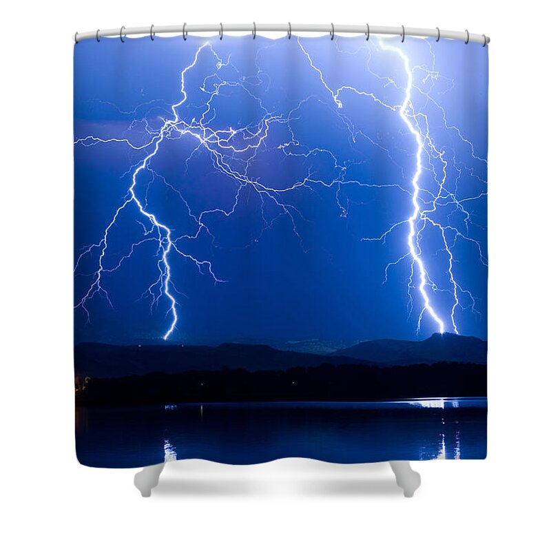 Lightning Shower Curtain featuring the photograph Lightning Storm 08.05.09 by James BO Insogna